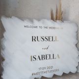 Brushed Welcome sign