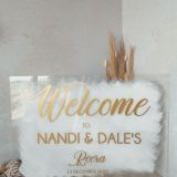 Brushed Welcome sign